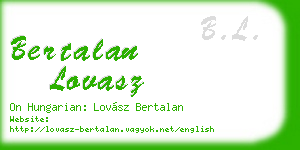 bertalan lovasz business card